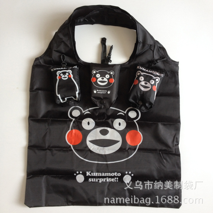 出日本涤纶时尚环保背心购物袋 熊本卡通折叠手提袋定制加工