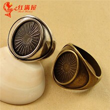 A2713时光宝石戒指托锌合金戒指配件批发14*10MM 3.84克40个/包