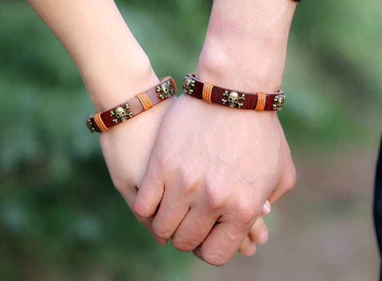 Leather Vintage Geometric bracelet(Female models) NHPK1930-Female models