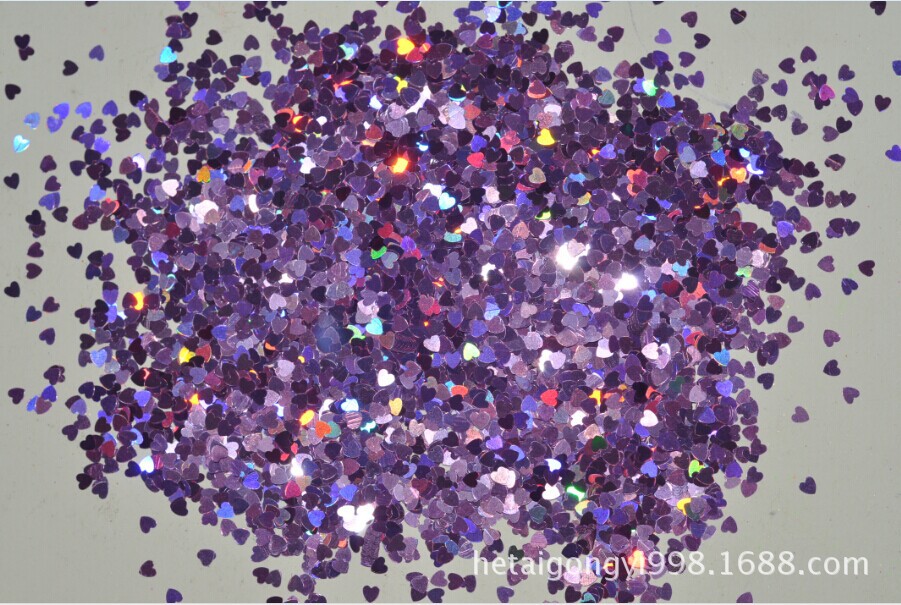 心形亮片紫色