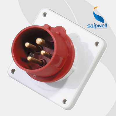 赛普SP-813工业电源插头 IP44面板式安装插头插座 暗装插头|ru