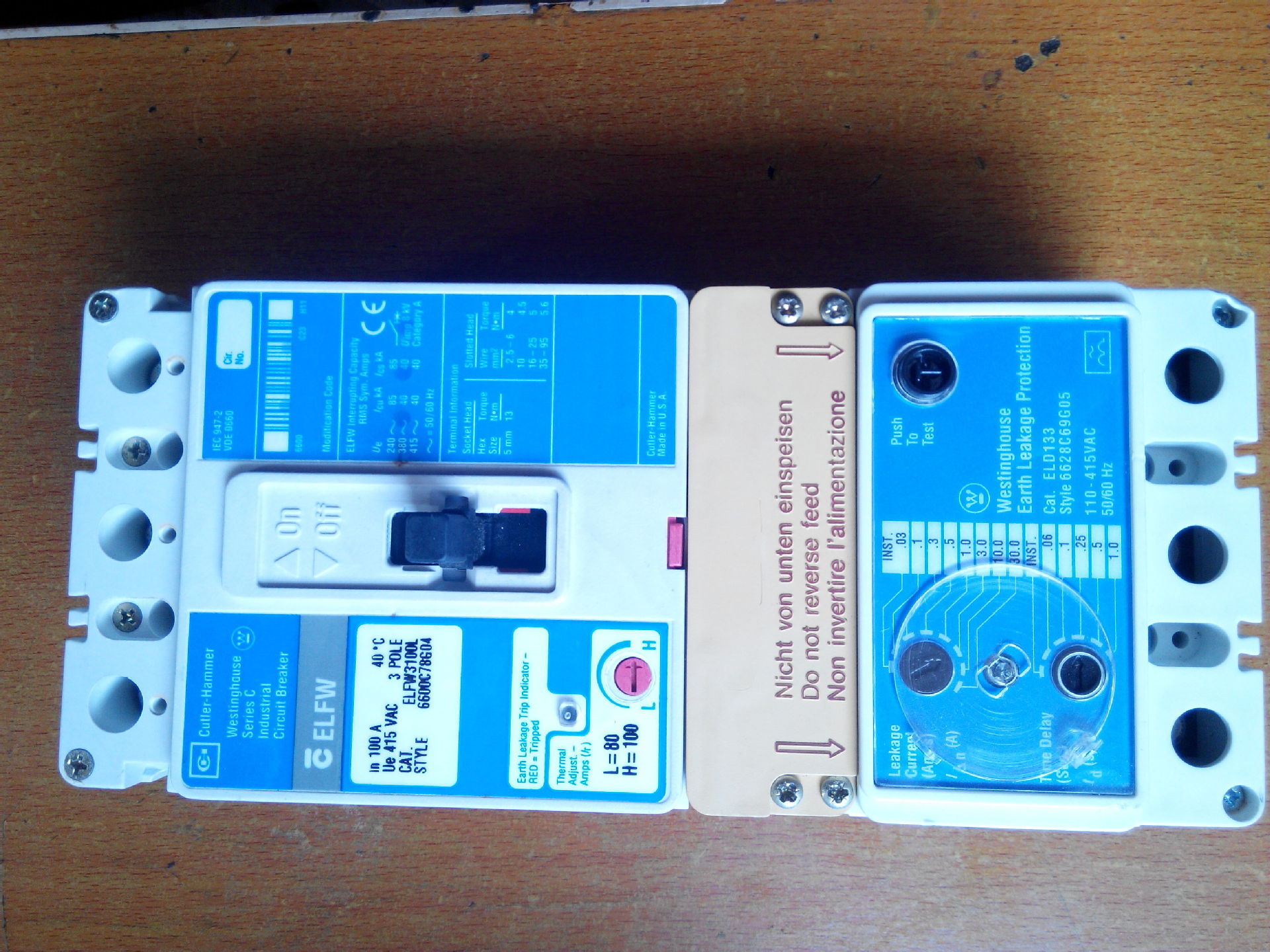 卡特拉-汉莫塑壳断路器 空气开关ELFW3100L