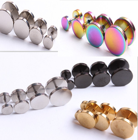 Fashion Round Stainless Steel Ear Studs 1 Piece