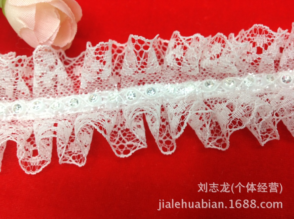 新款童装蕾丝A钻锁钻工字打折花边自制花边