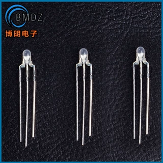F3/3mm平头雾状红普绿双色共阴 红普绿双色三脚led灯珠LED发光管