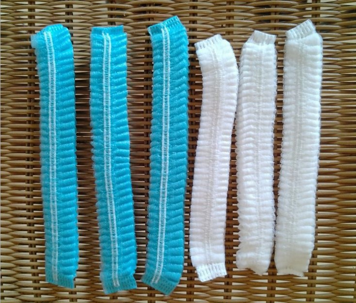 一次性无纺布帽防尘帽圆帽头套头条形天蓝色特价网帽子白色通用