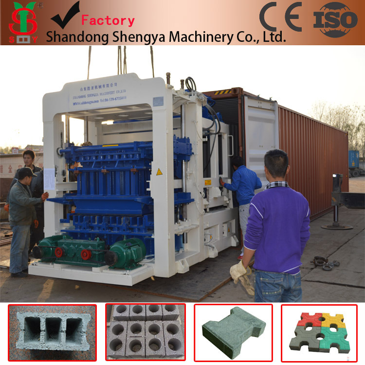 QT10-15全自动液压砖机全套生产线设备出口