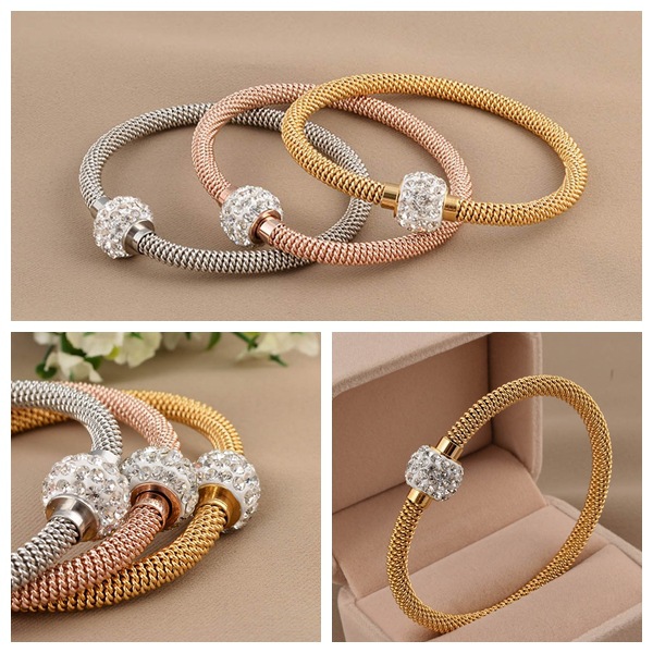 18g Weight Vacuum Plating Gold Plating Process Real Gold Plated Plating Material 304 Stainless Steel Pendant Material Vacuum Plating Real Gold Plated 18K Gold Round 304 Stainless Steel Titanium Steel Elegant Waterproof Non Tarnish 304 Stainless Steel Bangle