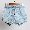 big cross stacked irregular Zazi grip wide leg jeans shorts skirt 