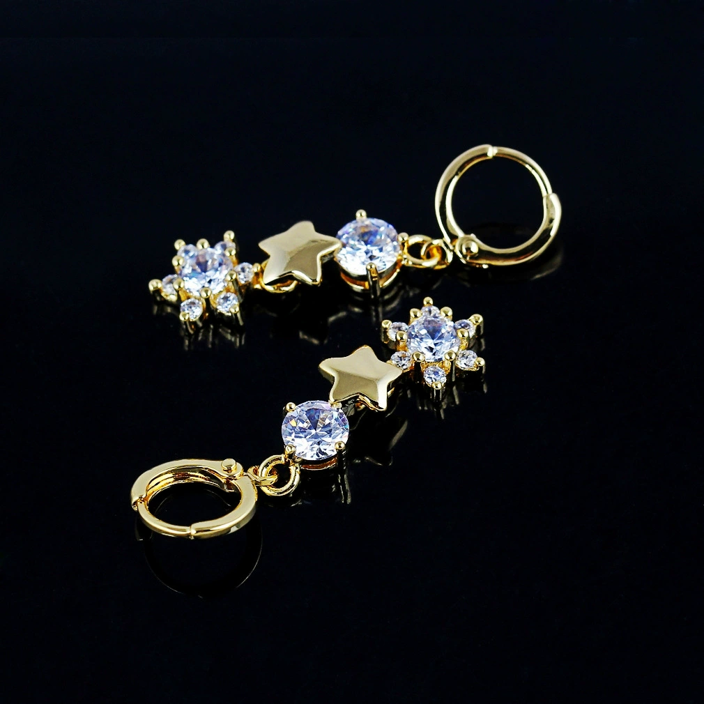 Platinum earrings for St. Valentine's Day with zircon, Birthday gift, 18 carat