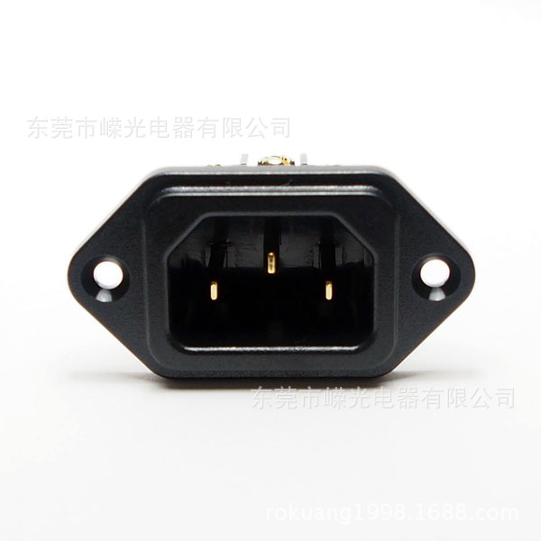 C14P IEC 320 C14 电脑插头 嵌入式插头 金箔母头 冷冻处理