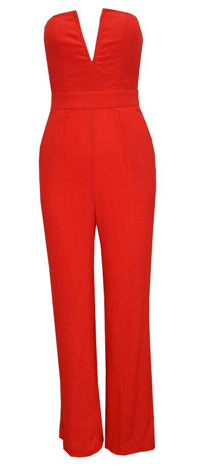 Polyester Fashionpants(Red-S) NHDF0256-Red-S
