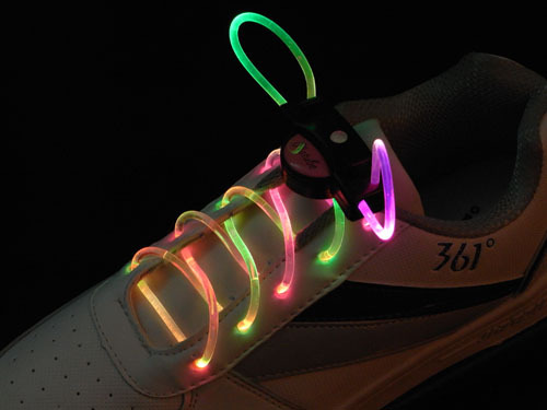 彩虹版(绿粉)双色LED发光鞋带单图