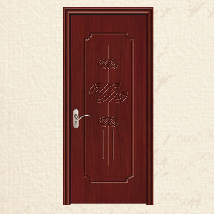 Simple estilo chino de madera maciza compuesta puerta interior plana abierta pintura-libre ecológica puerta dormitorio