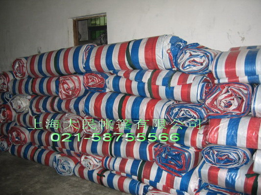 【厂家低价直供】单面覆膜 彩条布 塑料编织布  幅宽2M~6M