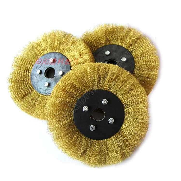 铜丝轮200 250 300cm抛光铜丝轮平行铜丝轮平型铜丝刷铜丝轮除锈