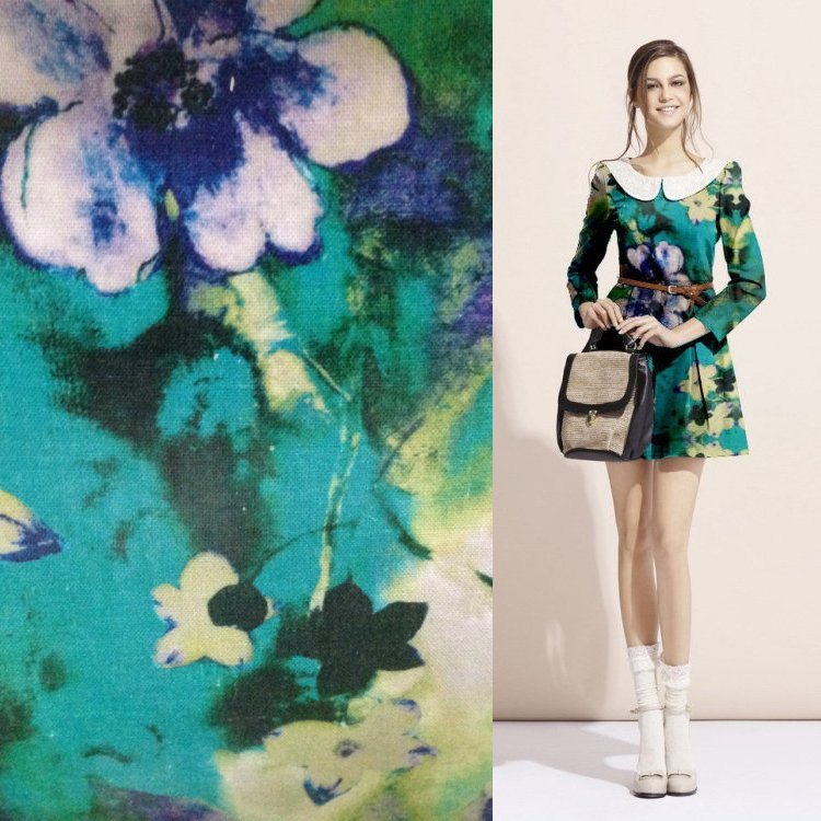 时尚女装连衣麻棉活性直喷数码 140163/140277