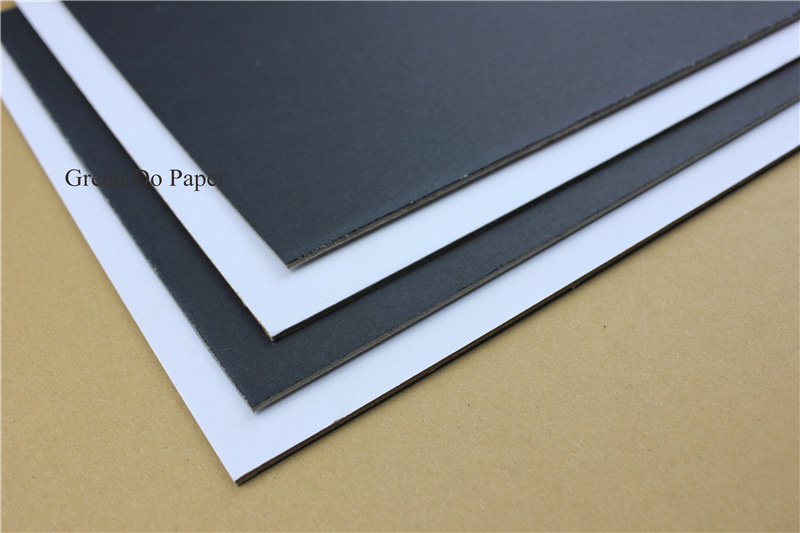 裱合硬纸板  纸面白底黑面