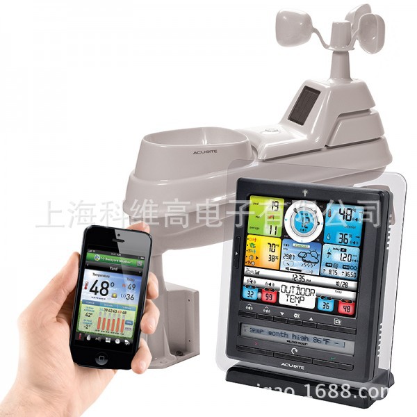 -Acu-Rite专业彩色数码气象站与电脑，手机连接01036