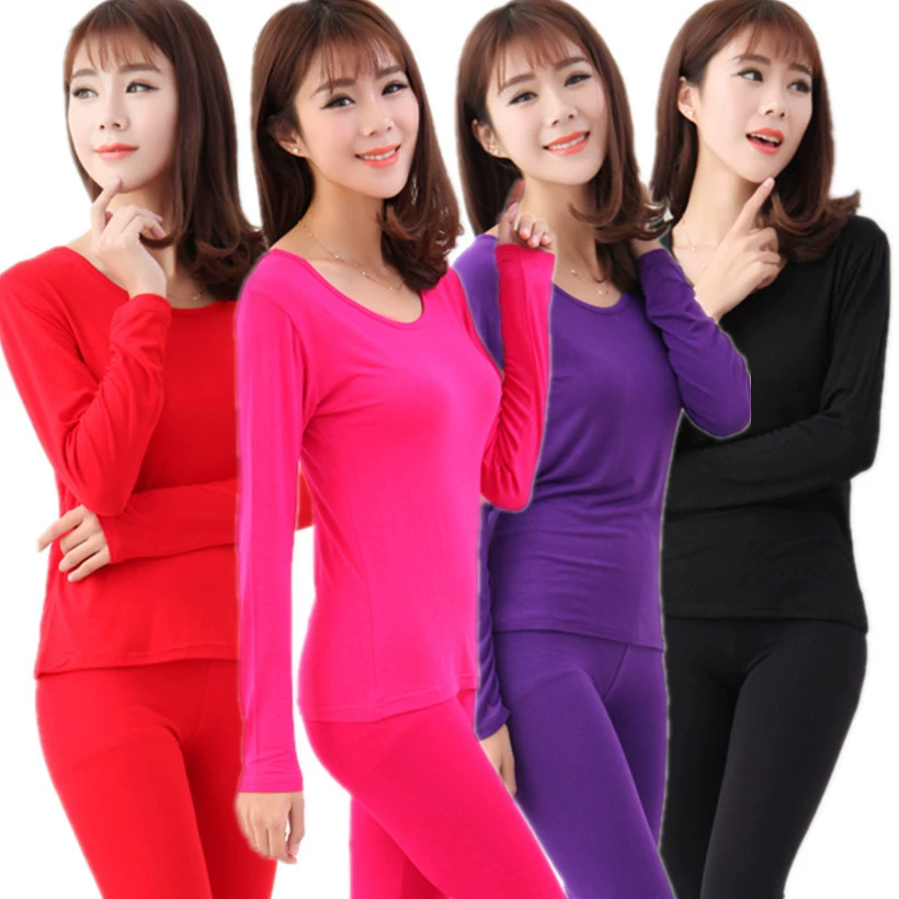 Модальное нижнее белье костюм женский ультратонкий термо плюс размер осенняя одежда длинные брюки костюм базовой серии