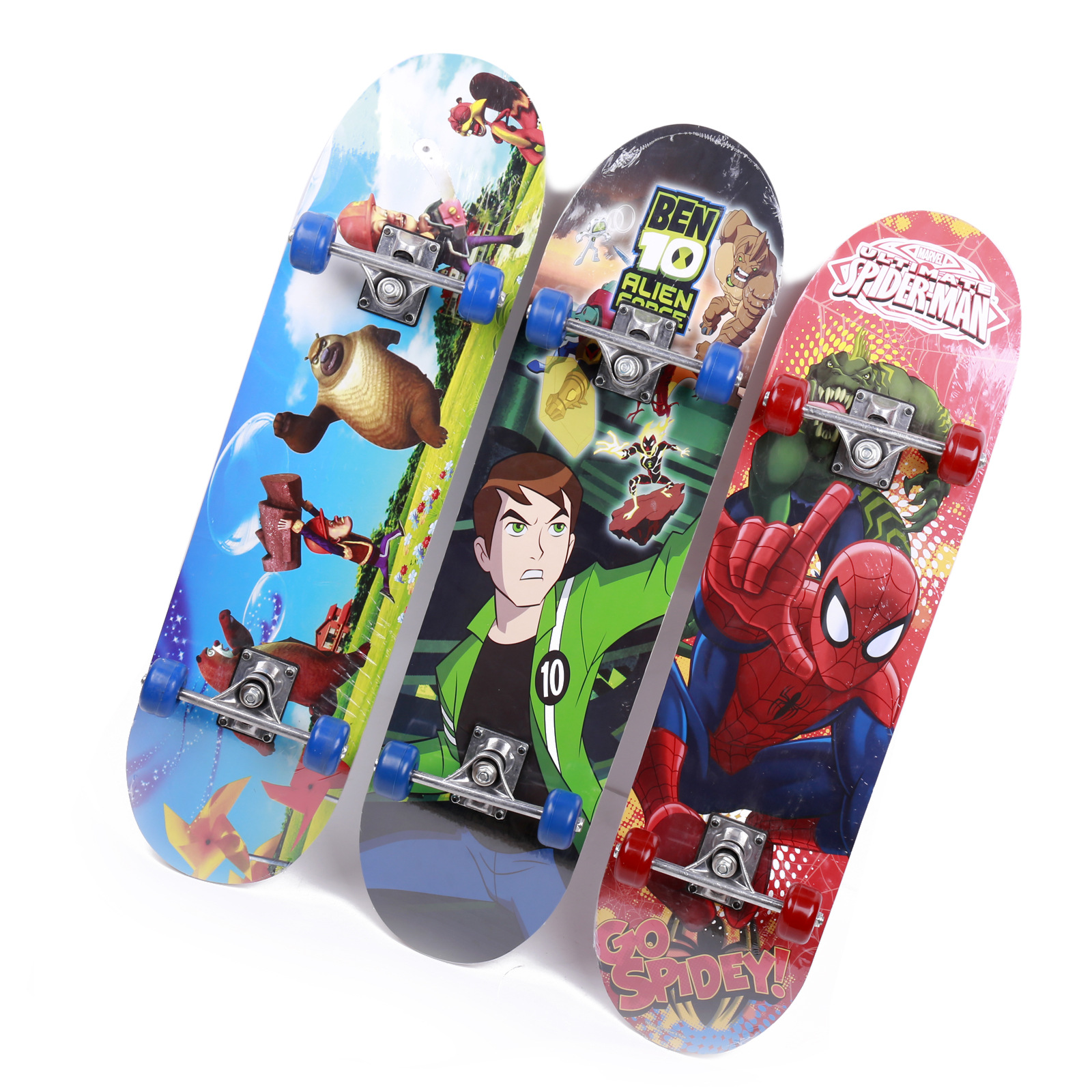 Double-sided skateboard on four wheels PVC