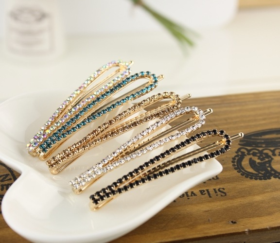 Hot Hair Accessories U-crystal Rhinestone Hair Clip Geometric Edge Clip display picture 12