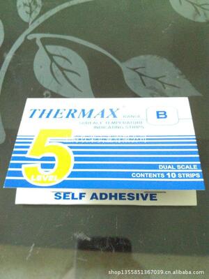 5格B型测温纸49~71℃测温纸英国TMC英国THERMAX测温纸|ms