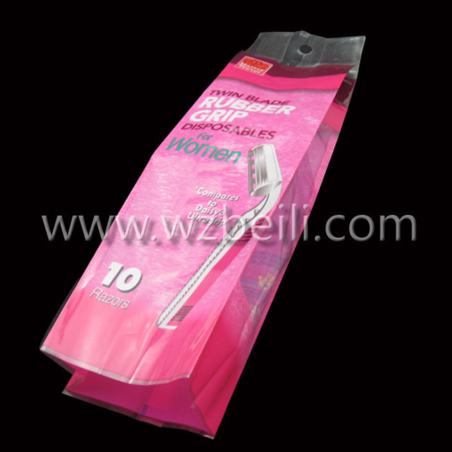 塑料包装袋 复合包装袋 剃须刀包装袋 风琴圆孔包装袋