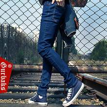 Gurbaks潮牌男式牛仔裤 2019新款韩版修身小脚裤弹力铅笔裤男