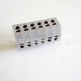 厂家供应免螺丝式  灰色 间距5.0  弹簧式PCB接线端子208