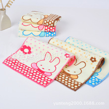 厂家批发超细纤维印花毛巾童巾25*50柔软亲肤卡通小兔毛巾可定制