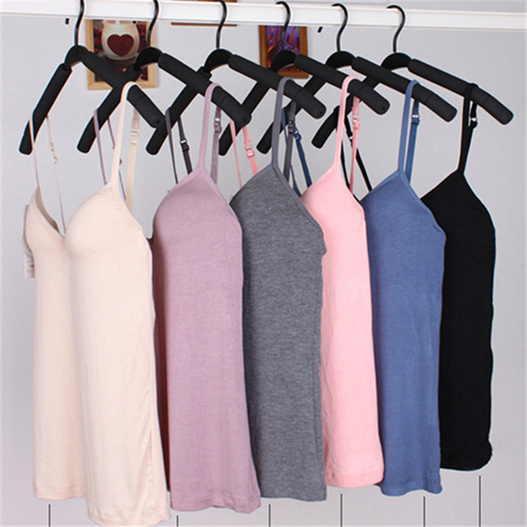 莫代尔一片式无缝运动内衣背心文胸吊带小衫带杯垫背心厂销直供|ms