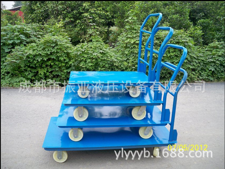 静音手推车搬运车拖车折叠拉货车四轮小推车钢板平板车重型定向轮