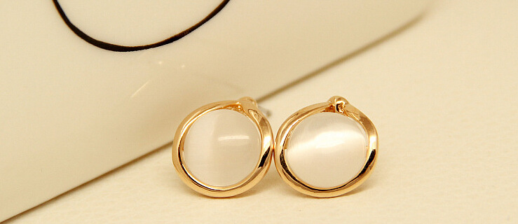 Drop Ear Studs Inlaid Opal Stud Earrings Female Anti-allergic Ear Accessories display picture 9