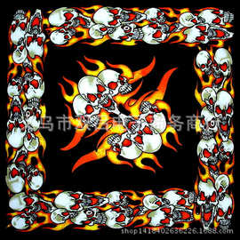 义乌百变骷髅头阵列火焰魔术无缝骑行运动头巾户外男女面罩小方巾