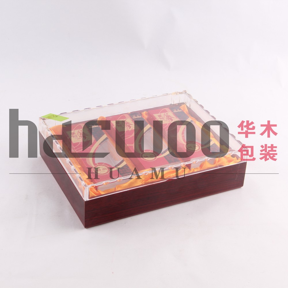 华木订做天然黑枸杞包装盒高档亚克力药材铁皮枫斗西洋参礼品盒