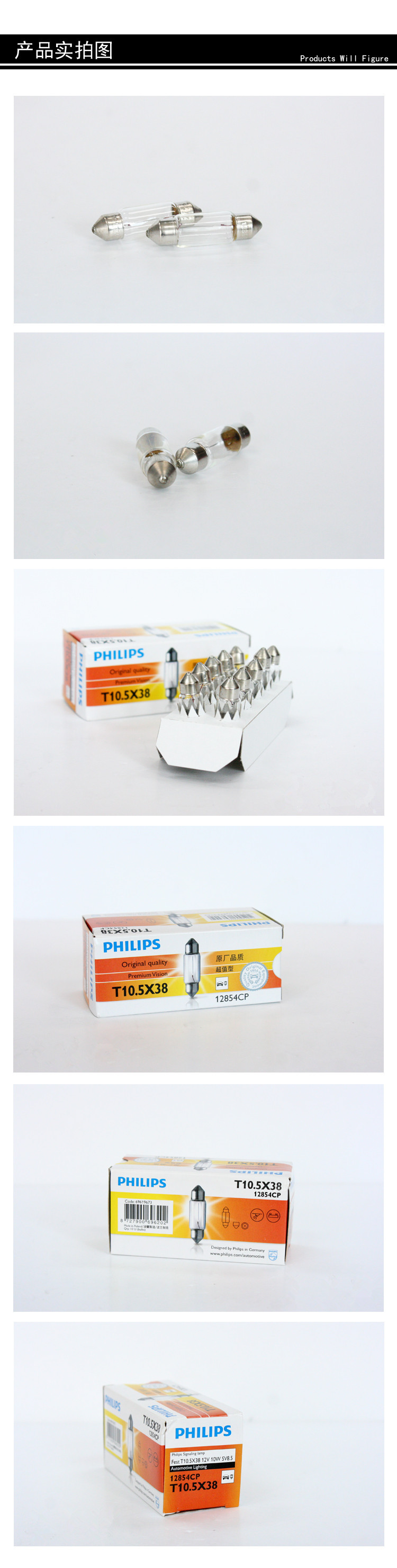 飛利浦PHILIPS法國產 C10W 12854CP 12V 汽車用雙尖室內燈 牌照燈