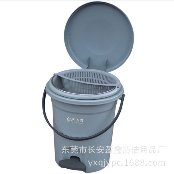 Factory Direct Batch AF07035 Foot-operated Trash Can 8L White CLoud CLeaning PLastic Round Trash Can with Liner Factory Direct Batch AF07035 Foot-operated Trash Can 8L White CLoud CLeaning PLastic Round Trash Can with Liner