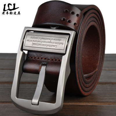 network Explosive money man Top layer leather belt Korean Edition genuine leather rotate Pin buckle business affairs leisure time Belt Old Wheels
