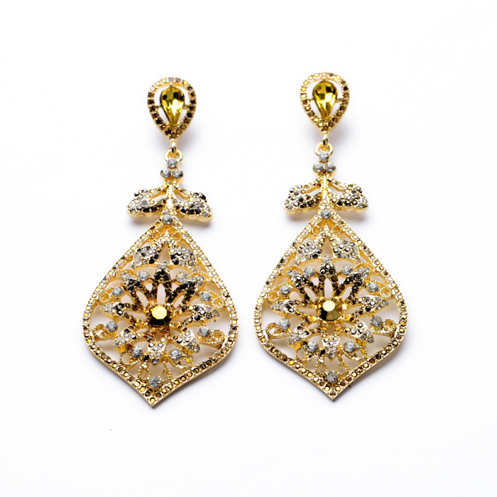 Fashion Jewelry Wholesale Diamond Flower Pendant Women&#39;s Earrings display picture 1