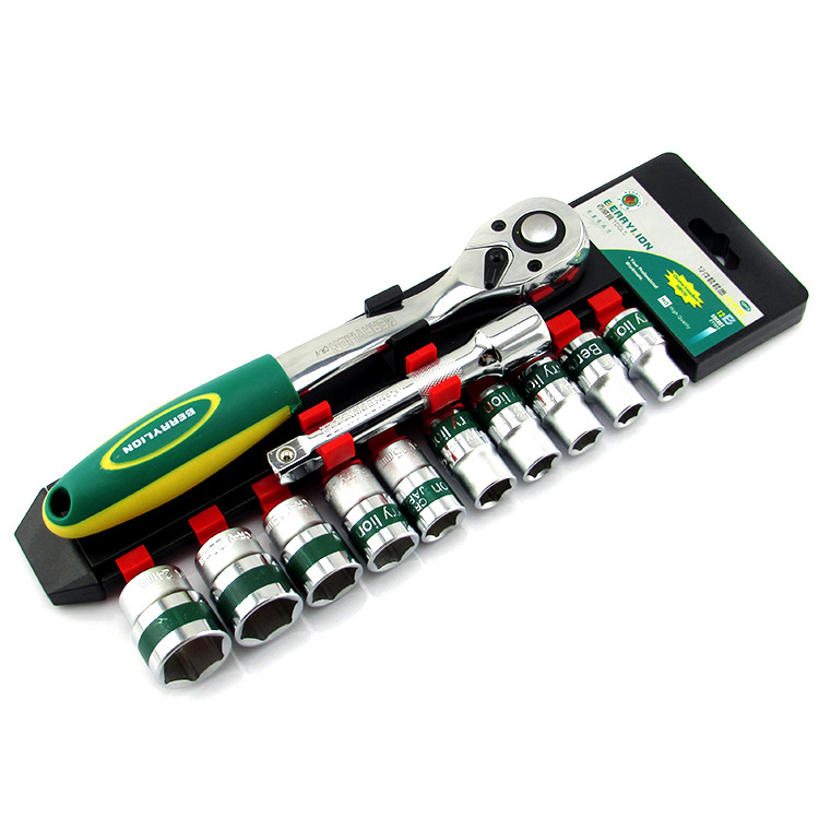 12件套筒组套 棘轮快速扳手套筒子 火花塞套筒 万向接头 汽修工具