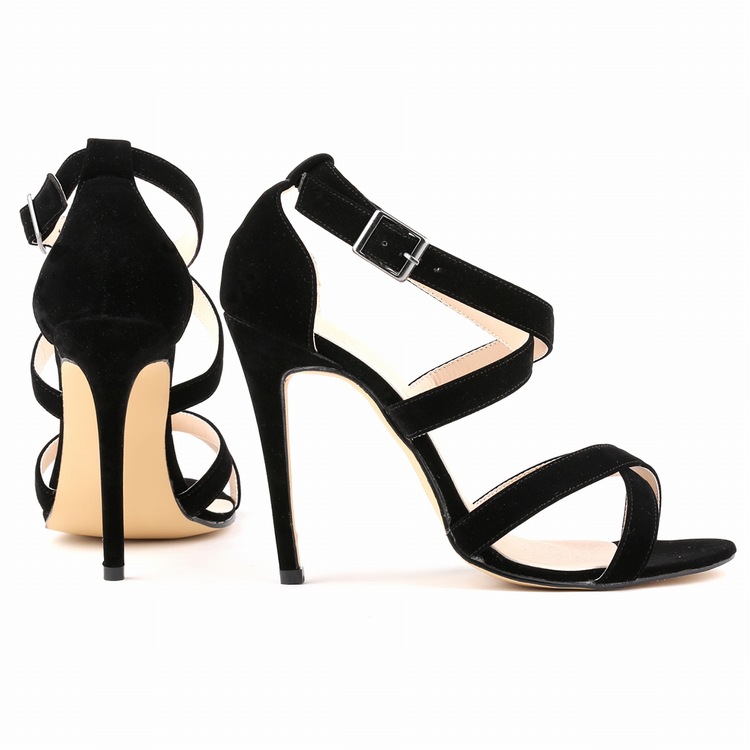 2018 Summer Sexy High Heels Women's Sandals Shoes Female Sandals Thin High Heels Buckle Summer Shoes Plus Size Wedding Shoes 46 2