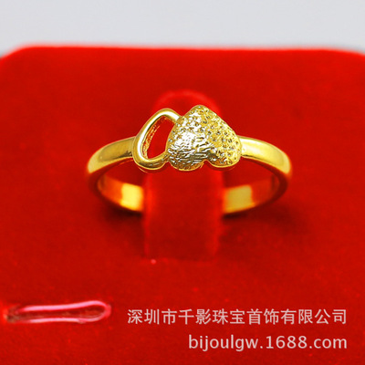 Chikage gold Ring Female models 999 Sufficient gold 24K Gold-plated Ring Ring marry jewelry heart-shaped