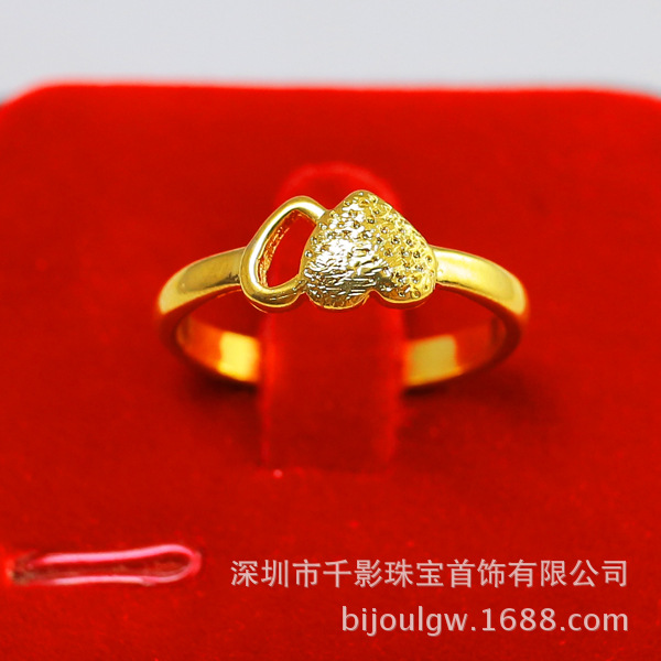 Chikage gold Ring Female models 999 Sufficient gold 24K Gold-plated Ring Ring marry jewelry heart-shaped