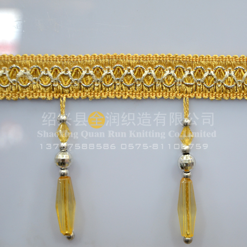 厂家货源家纺窗帘花边长管心珠   实惠窗帘吊坠 管芯珠子花边