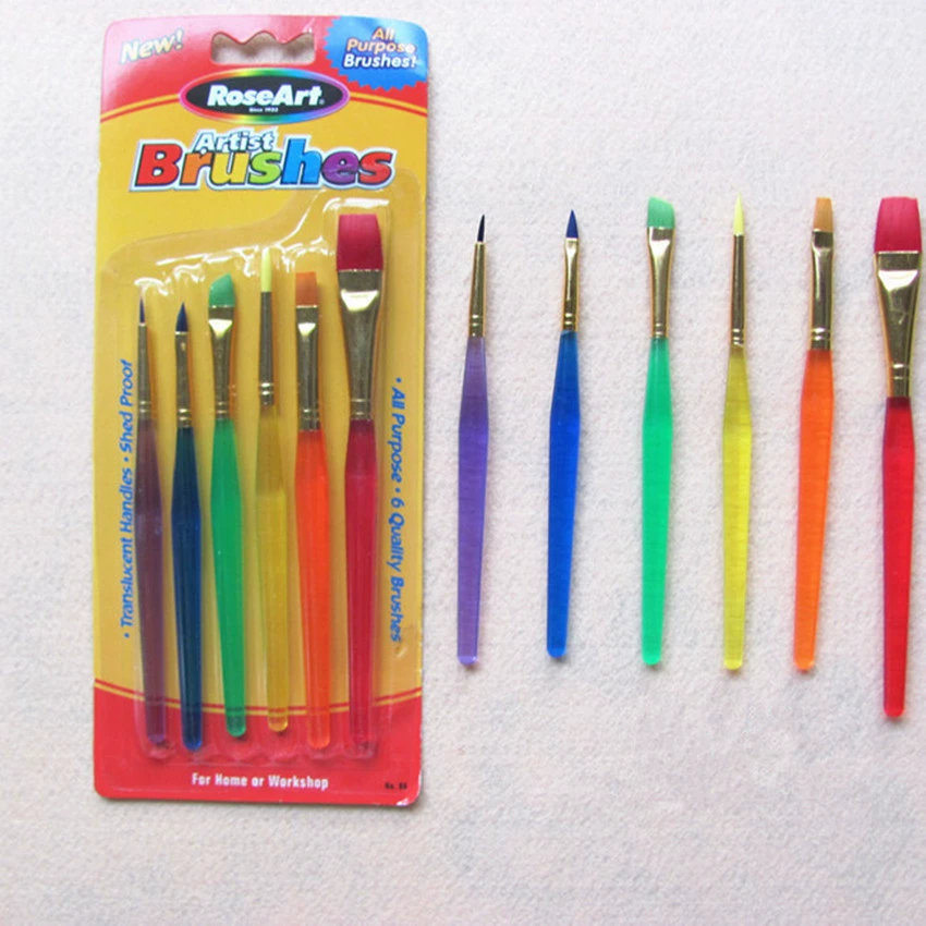 Детская кисть шесть цветов ручка для ногтей Мел Художественные принадлежности канцелярский костюм оптом