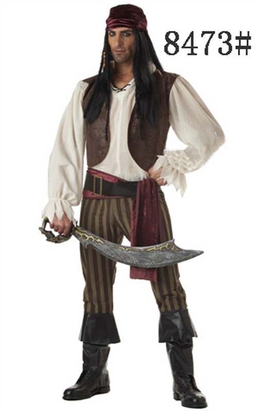 Men's pirate costume Halloween costume Captain Jack stage play costume men's uniform cosplay men's DS dance