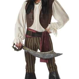 男海盗装服万圣节服装杰克船长舞台扮演服 男士制服cosplay男DS舞