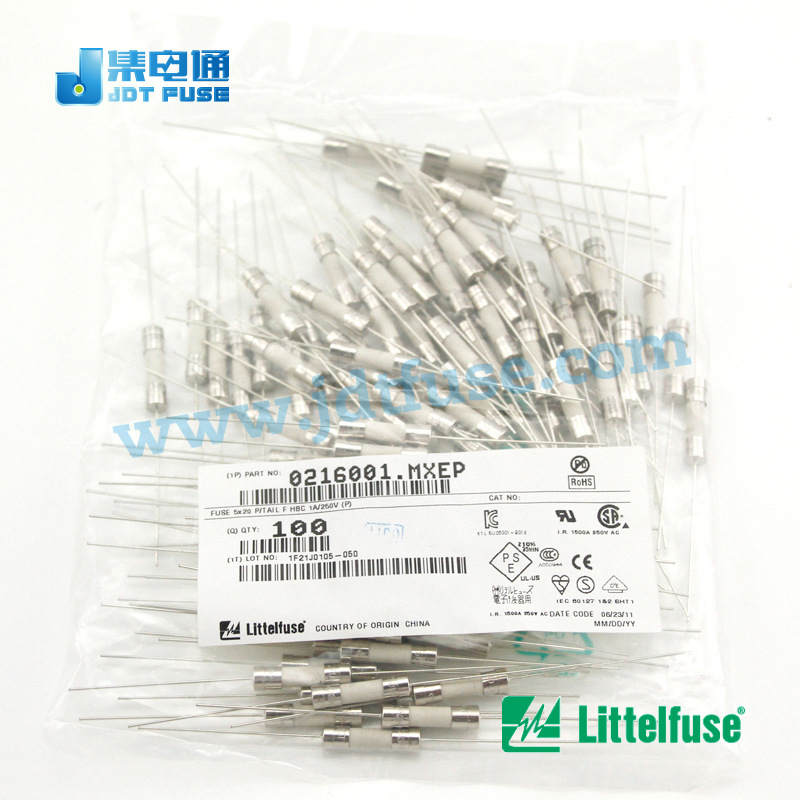 0216001.MXEP 力特保险管Littelfuse引线5*20陶瓷管保险丝1A250V
