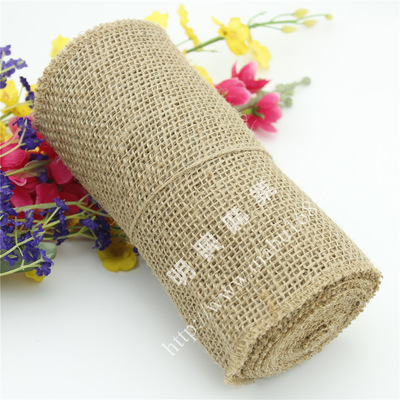 40本色拷边麻布卷 黄麻织带 jute burlap ribbon|ru